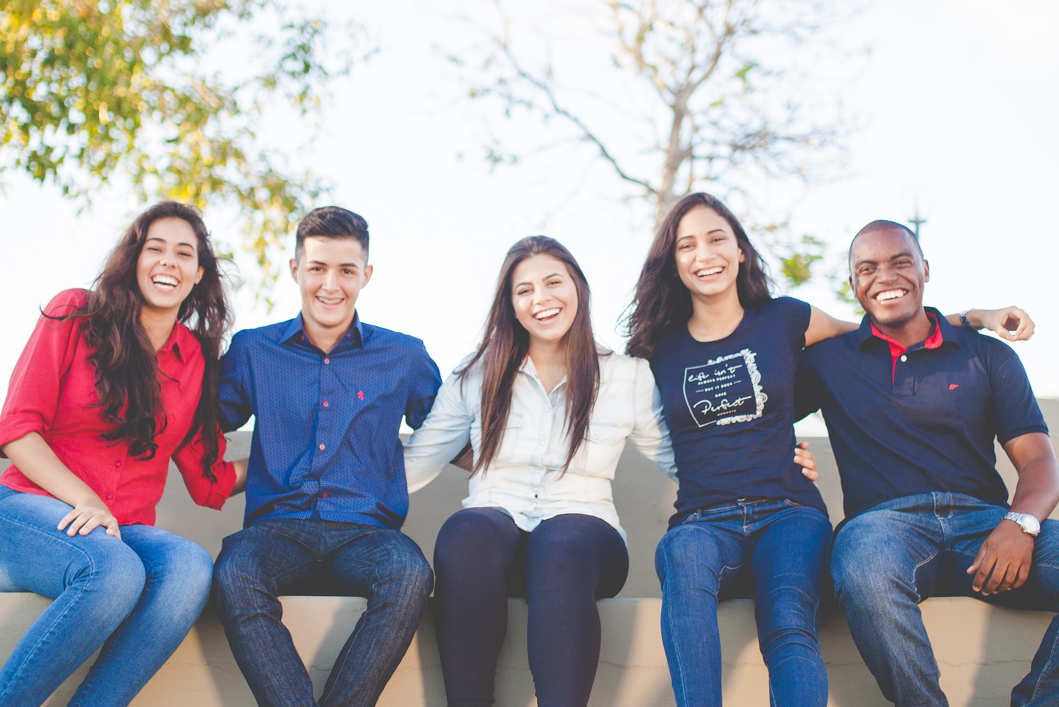 five students smiling