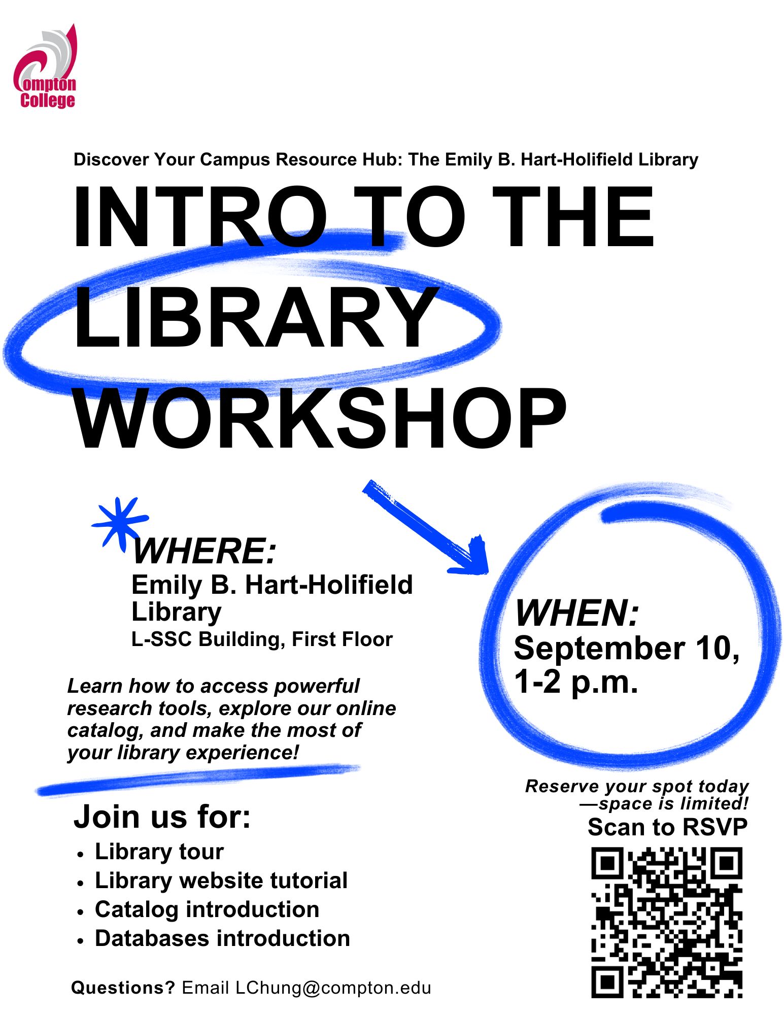 Intro to Library Workshop flyer