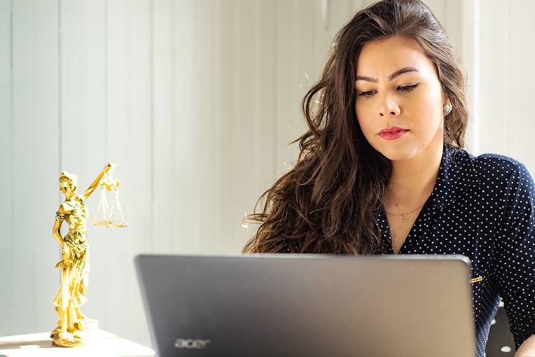 Woman studying law