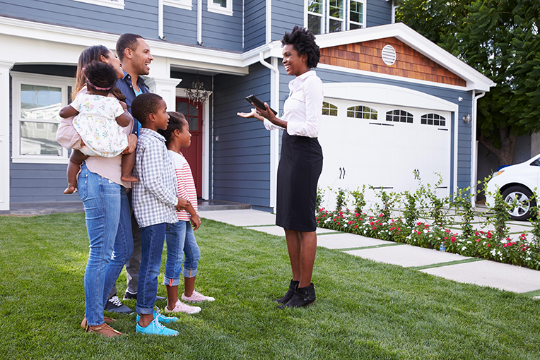 Realtor showing home to buyers