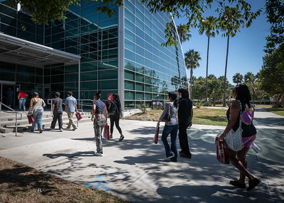Students walking