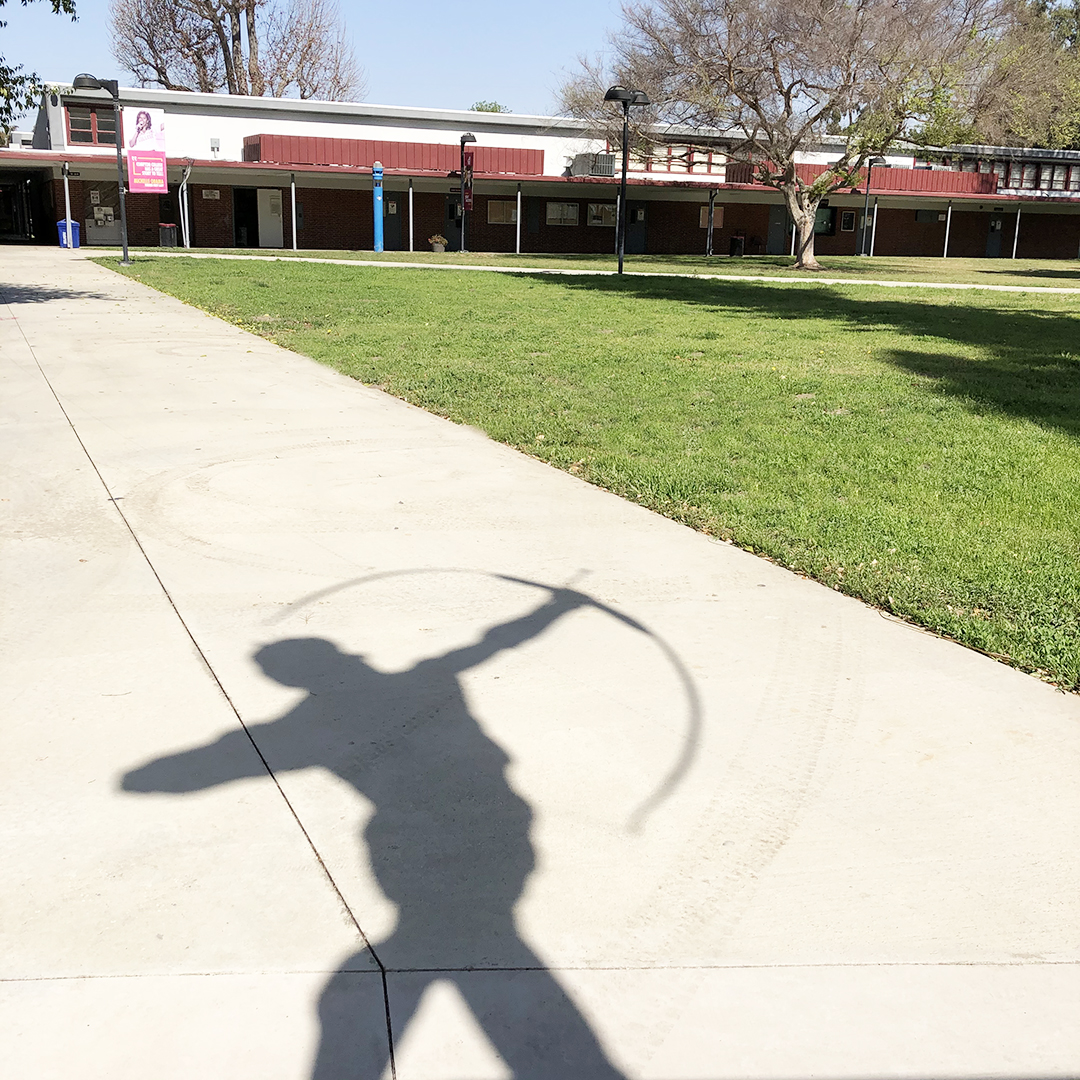 compton college tartar statue shadow