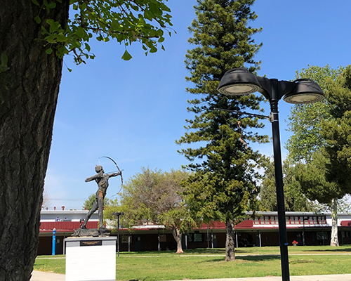 archer statue at compton college