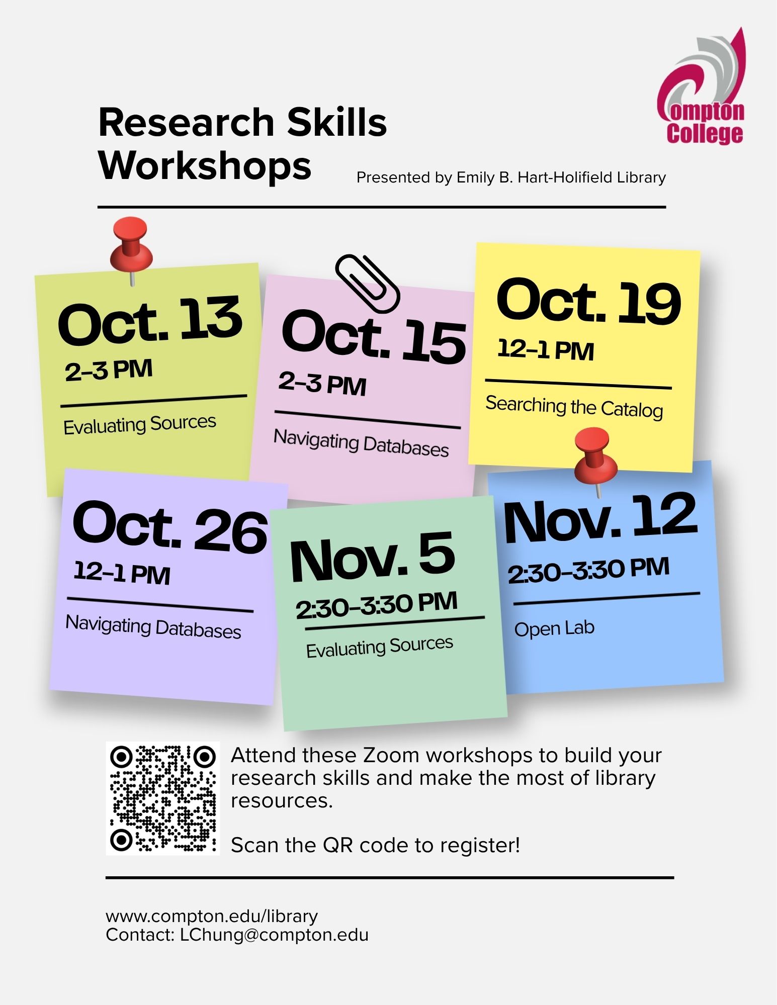 Research Workshops Fall 2026 flyer Research Workshops Fall 2026 flyer