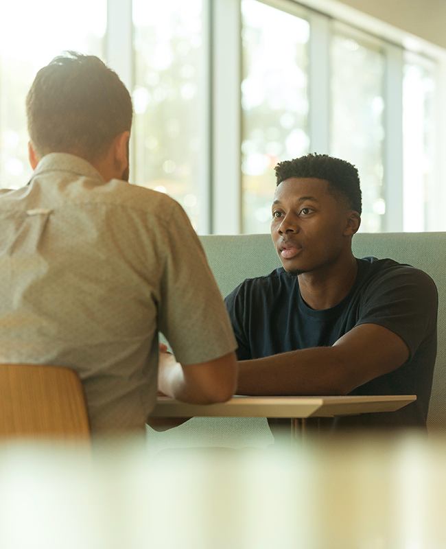 Student and Advisor making a plan